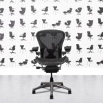 refurbished herman miller aeron classic size b full spec polished aluminium posture fit black