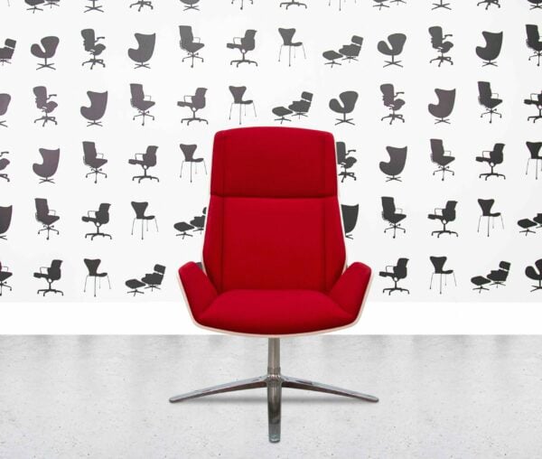 refurbished boss design kruze high back swivel lounge chair carmine red