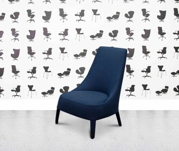 refurbished maxalto febo contemporary armchair high back navy blue