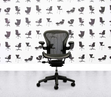 Refurbished Herman Miller Aeron Size A Black Pencil Mesh - No Lumbar