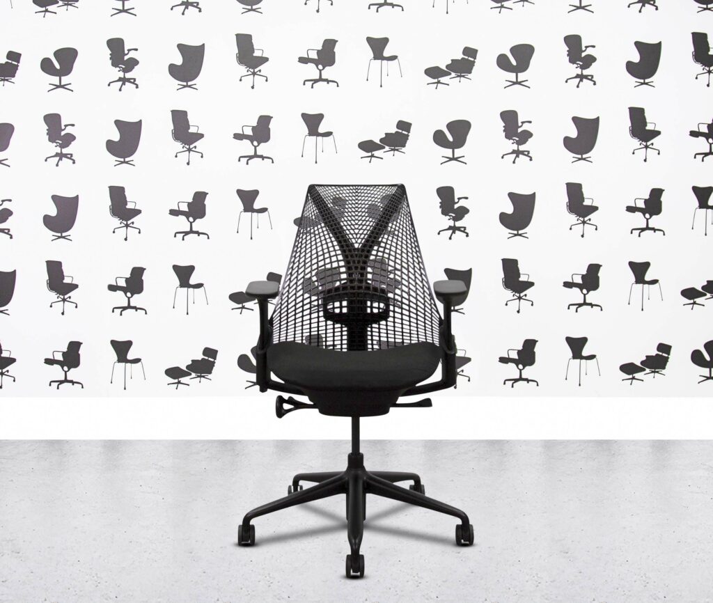refurbished herman miller sayl chair full black