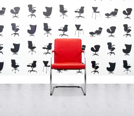 Refurbished Vitra Visasoft - Cantilever Chair - Red Leather