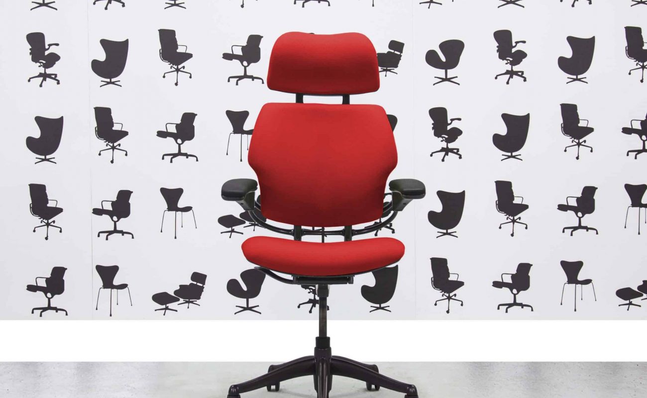 Refurbished Humanscale Freedom High Back with Headrest - Belize Fabric - Corporate Spec