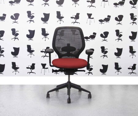 Refurbished Orangebox Ara Full Spec - Chrome Back - Black Mesh - Calypso Fabric - Corporate Spec