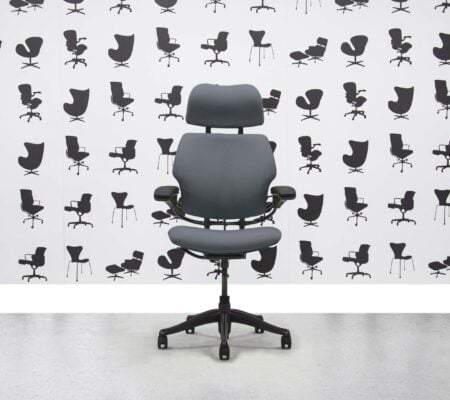 Refurbished Humanscale Freedom High Back with Headrest - Graphite Frame - Paseo Fabric - Corporate Spec