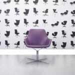 Refurbished Hitch Mylius HM86A Swivel Low Back Armchair - Purple Leather - Corporate Spec