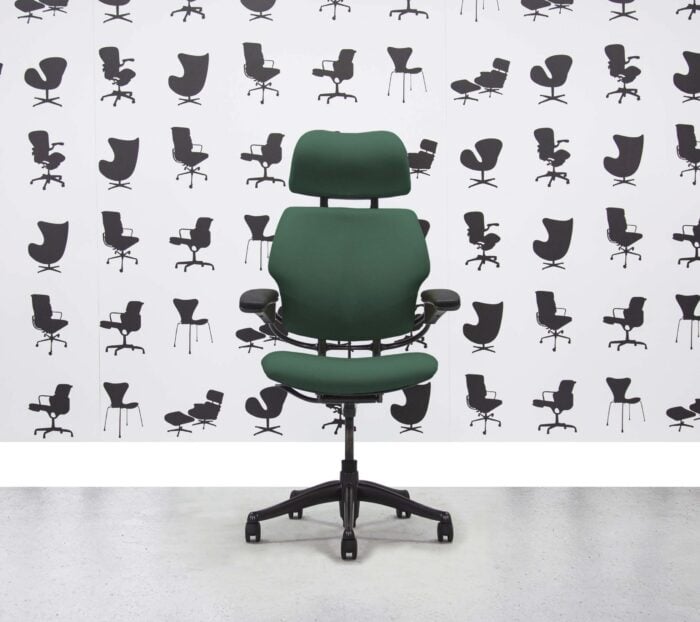 Refurbished Humanscale Freedom High Back with Headrest - Graphite Frame - Taboo Fabric - Corporate Spec