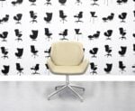 Refurbished Boss Design - Kruze Swivel Chair - WHITE LEATHER - Corporate Spec