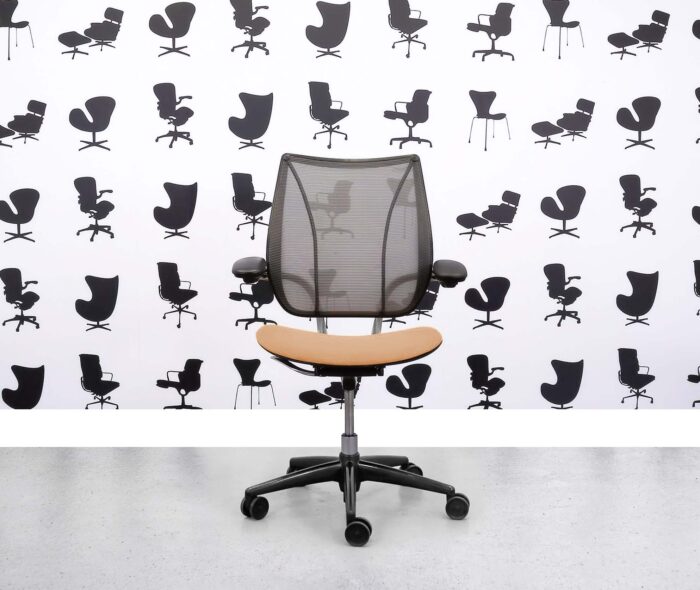Refurbished Humanscale Liberty Task Chair - Chrome Grey Mesh - Sandstorm Seat - Corporate Spec