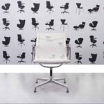 Refurbished Vitra Charles Eames EA108 Office Chair - White Mesh and Chrome Frame - Corporate Spec