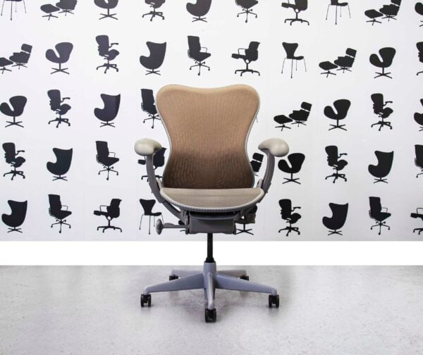 Refurbished Herman Miller Mirra Chair Full Spec - Butterfly Mesh Back - Capuccino - Corporate Spec