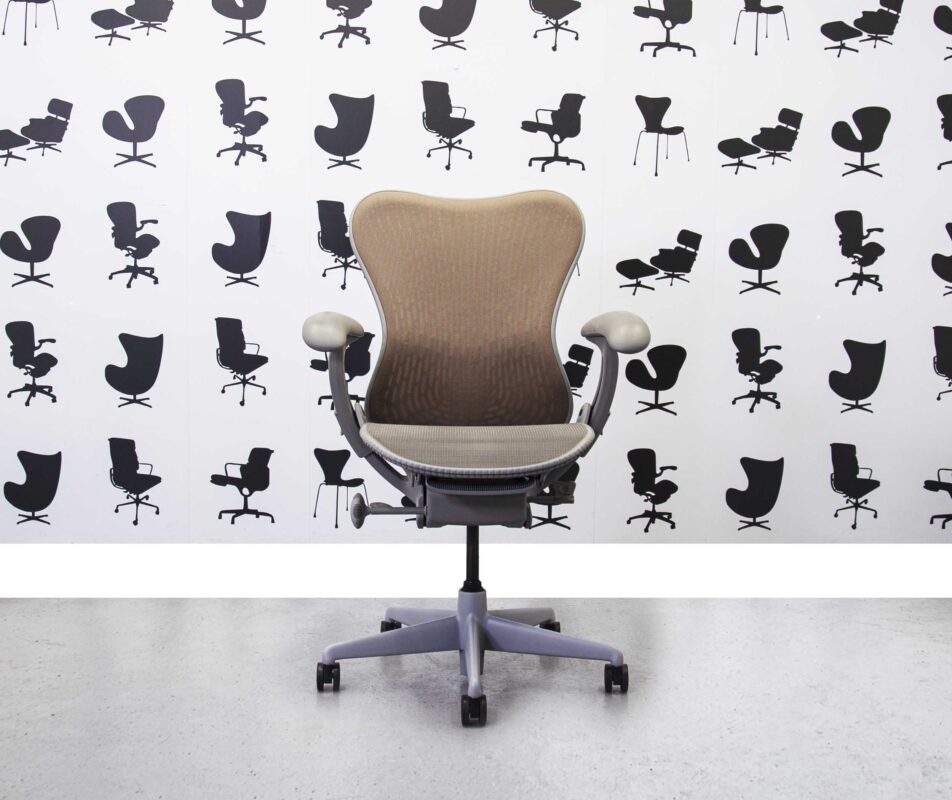 Refurbished Herman Miller Mirra Chair Full Spec - Butterfly Mesh Back - Capuccino - Corporate Spec
