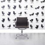 Refurbished Vitra Charles Eames EA108 Office Chair - Grey Fabric and Chrome Frame - Corporate Spec