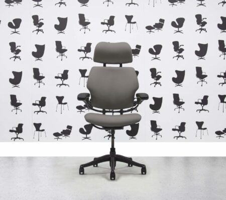 Refurbished Humanscale Freedom High Back with Headrest - Blizzard Fabric - Corporate Spec