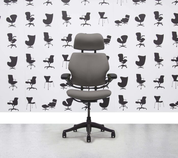 Refurbished Humanscale Freedom High Back with Headrest - Blizzard Fabric - Corporate Spec