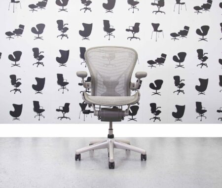 Refurbished Herman Miller Aeron Remastered - Size B - Titanium - Full Spec - Posture Fit - Corporate Spec