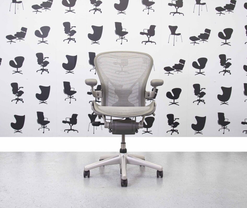 Refurbished Herman Miller Aeron Remastered - Size B - Titanium - Full Spec - Posture Fit - Corporate Spec