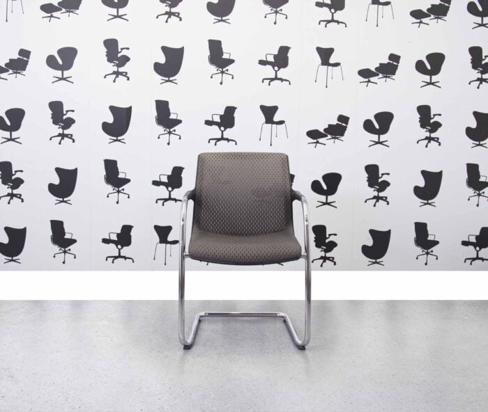 Refurbished Vitra Unix Cantilever Meeting Chair - Silk Mesh Dim Grey - Stackable - Corporate Spec