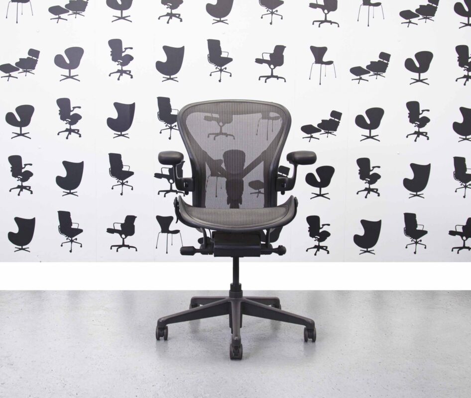 Refurbished Herman Miller Aeron Remastered - Size B - Graphite - Full Spec - Posture Fit SL - Corporate SPec
