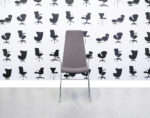 Refurbished Allermuir CF2A Stackable Meeting Chair - Dark Grey Fabric - Chrome Legs - Corporate Spec