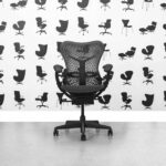 Refurbished Herman Miller Mirra Chair - Black Mesh Seat - Black Back - Corporate Spec