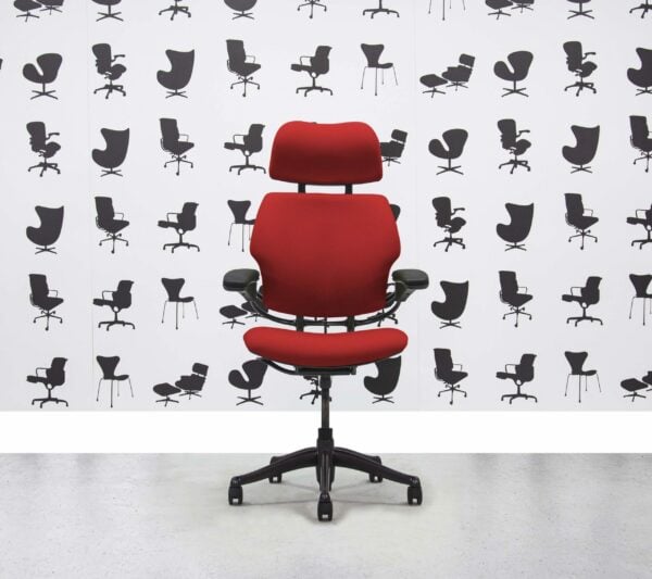 Refurbished Humanscale Freedom High Back with Headrest - Graphite Frame - Calypso Fabric - Corporate Spec