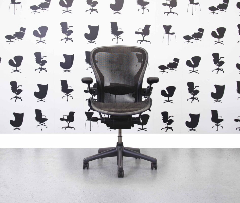 Refurbished Herman Miller Aeron Size C - Classic Version - Graphite Grey - With Lumbar Support - FULL SPEC - Corporate Spec