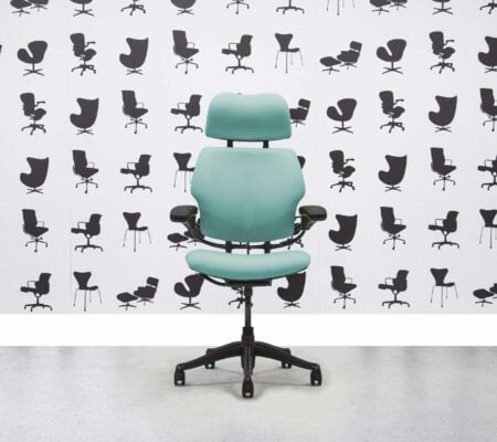 Refurbished Humanscale Freedom High Back with Headrest - Graphite Frame - Campeche Fabric - Corporate Spec