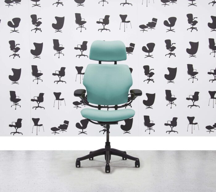 Refurbished Humanscale Freedom High Back with Headrest - Graphite Frame - Campeche Fabric - Corporate Spec