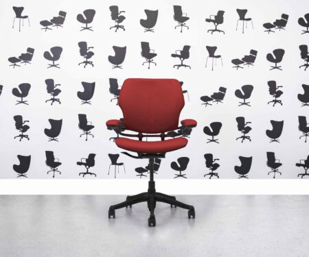 Refurbished Humanscale Freedom Low Back - Black Frame - Rosetta Red Leather - Corporate Spec