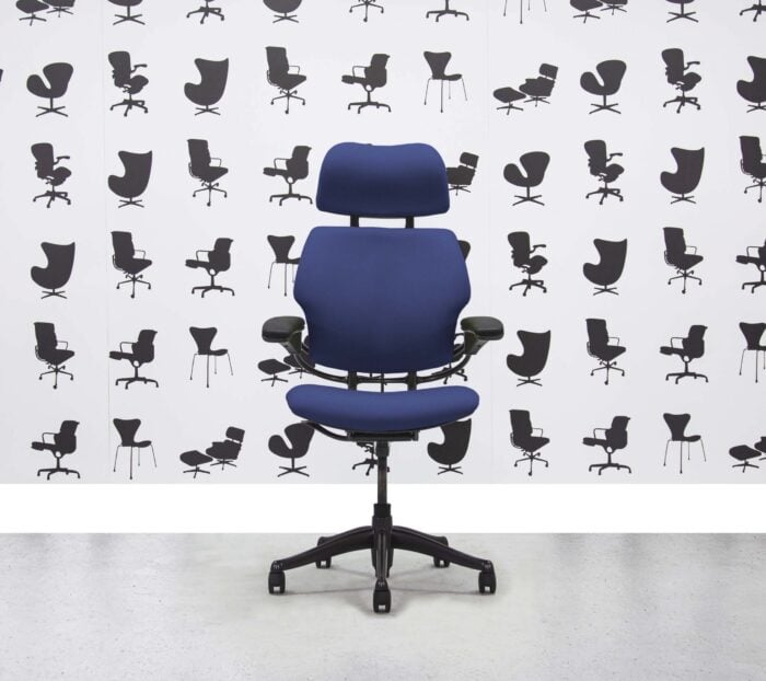 Refurbished Humanscale Freedom High Back with Headrest - Graphite Frame - Costa Fabric - Corporate Spec
