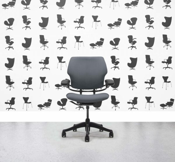 Gereviseerde Humanscale Freedom Lage Rug Werkstoel - Paseo - Zwart Frame - Corporate Spec