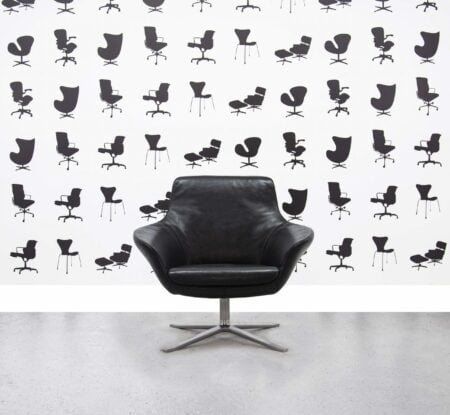Refurbished Walter Knoll Oscar Armchair - Black Leather - Corporate Spec