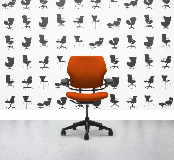 Refurbished Humanscale Freedom Low Back Task Chair - Lobster - Black Frame - Corporate Spec