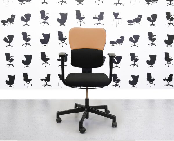 Refurbished Steelcase Lets B Chair - Black Seat with Black and Sandstorm Back -YP107 - Corporate Spec