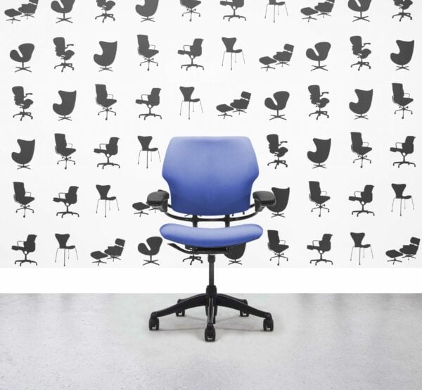 Refurbished Humanscale Freedom Low Back Task Chair - Bluebell - Black Frame - Corporate Spec