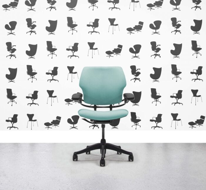 Refurbished Humanscale Freedom Low Back Task Chair - Bluebell - Black Frame - Corporate Spec - Corporate Spec