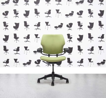 Refurbished Humanscale Freedom Low Back Task Chair - Apple - Black Frame - Corporate Spec