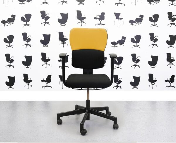 Refurbished Steelcase Lets B Chair - Black Seat with Black & Solano Back - YP110 - Corporate Spec