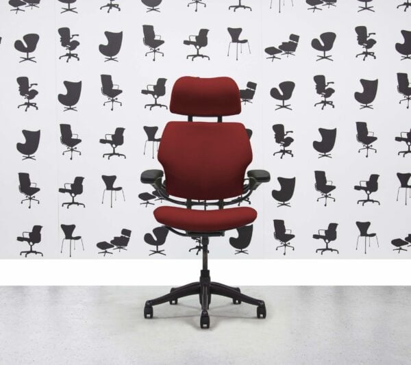 Refurbished Humanscale Freedom High Back with Headrest - Graphite Frame - Guyana Fabric - Corporate Spec
