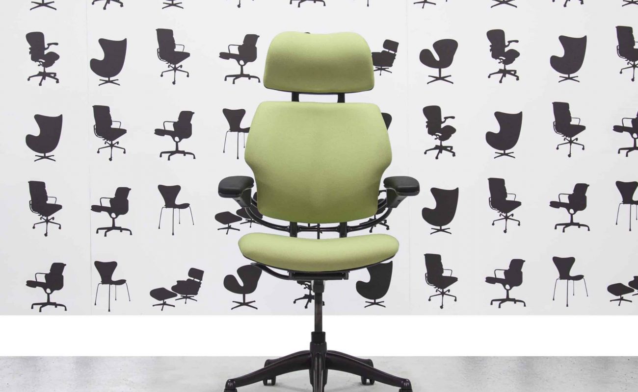 Refurbished Humanscale Freedom High Back with Headrest - Apple Fabric - Corporate Spec