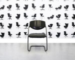 Refurbished Giroflex 16-6003 Black Leather Meeting Chair - Grey Metal Legs - Corporate Spec