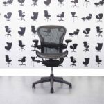 Refurbished Herman Miller Aeron Size B - Classic Version - Green Mesh - Lumbar Support - Corporate Spec G