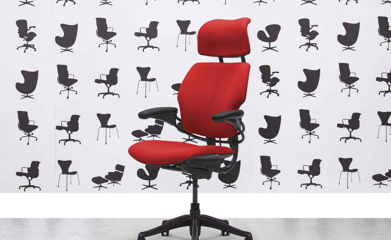 Refurbished Humanscale Freedom High Back with Headrest - Belize Fabric - Corporate Spec 1