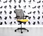 Gereviseerde Humanscale Liberty Task Chair - Chrome Grey Mesh - Solano Yellow Seat - Corporate Spec 3
