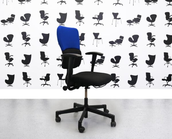 Refurbished Steelcase Lets B Chair - Black Seat with Black & Scuba Back YP082 - Corporate Spec 1