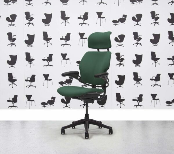 Refurbished Humanscale Freedom High Back with Headrest - Graphite Frame - Taboo Fabric - Corporate Spec 1