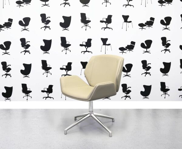 Refurbished Boss Design - Kruze Swivel Chair - WHITE LEATHER - Corporate Spec 3