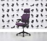 Refurbished Humanscale Freedom High Back with Headrest - Graphite Frame - Tarot Fabric - Corporate Spec 1
