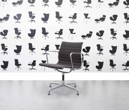 Refurbished Vitra Charles Eames EA108 Office Chair - Grey Fabric and Chrome Frame - Corporate Spec 1